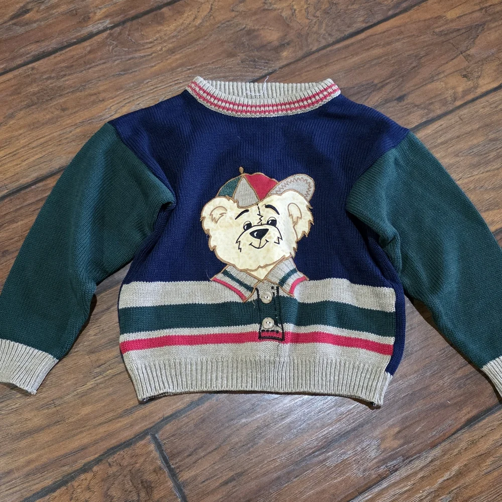 Boys Vintage Bear Sweater - Picture 1 of 7